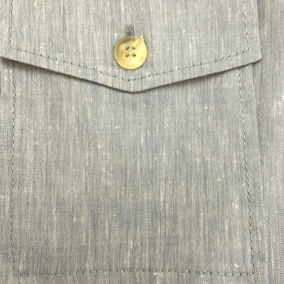 Shirtdress in mid-blue. Great for layering too. - Picture 4 of 6